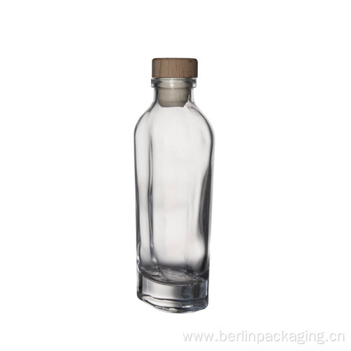 189ml Thick Base Clear Glass Flask Whiskey Bottle